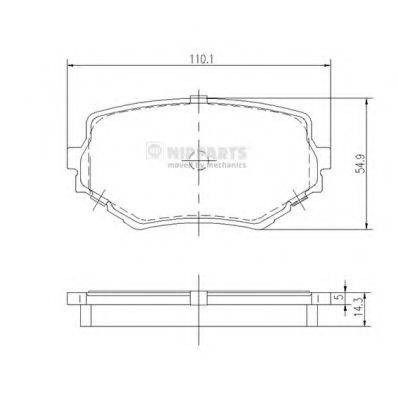 Комплект гальмівних колодок, дискове гальмо NIPPARTS J3608017