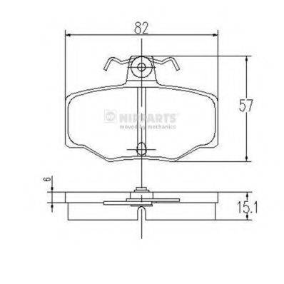 Комплект гальмівних колодок, дискове гальмо NIPPARTS J3611031