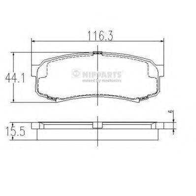 Комплект гальмівних колодок, дискове гальмо NIPPARTS J3612010