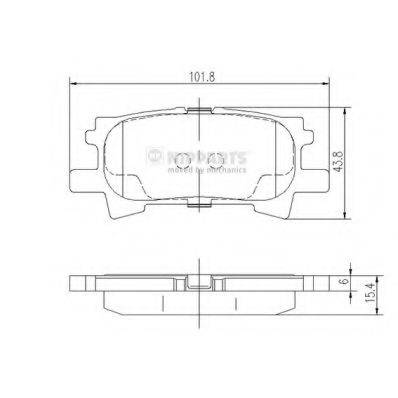 Комплект гальмівних колодок, дискове гальмо NIPPARTS J3612031