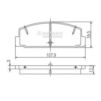 Комплект гальмівних колодок, дискове гальмо NIPPARTS J3613002