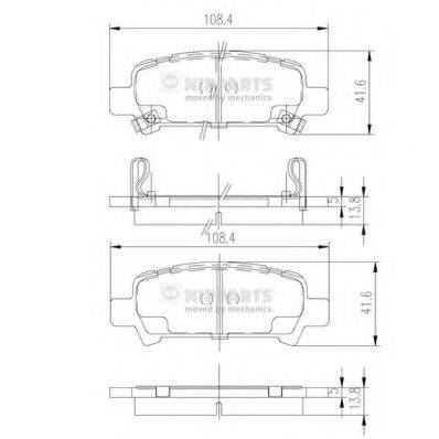 Комплект гальмівних колодок, дискове гальмо NIPPARTS J3617002