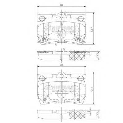 Комплект гальмівних колодок, дискове гальмо NIPPARTS N3612041