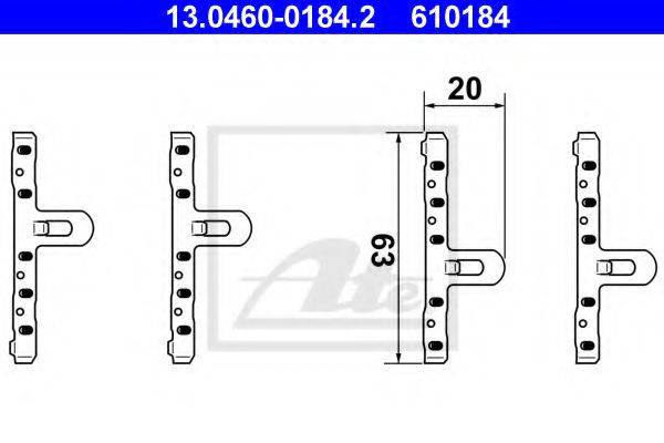 Комплектуючі, колодки дискового гальма ATE 13.0460-0184.2