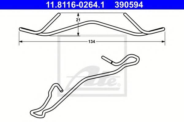 Пружина, гальмівний супорт ATE 11.8116-0264.1