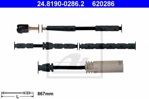 Сигналізатор, знос гальмівних колодок ATE 24.8190-0286.2