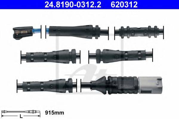 Сигналізатор, знос гальмівних колодок ATE 24.8190-0312.2