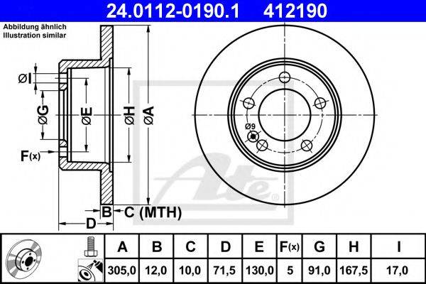 гальмівний диск ATE 24.0112-0190.1