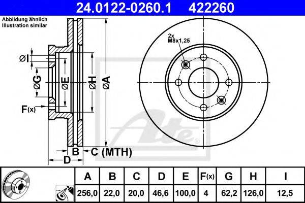 гальмівний диск ATE 24.0122-0260.1