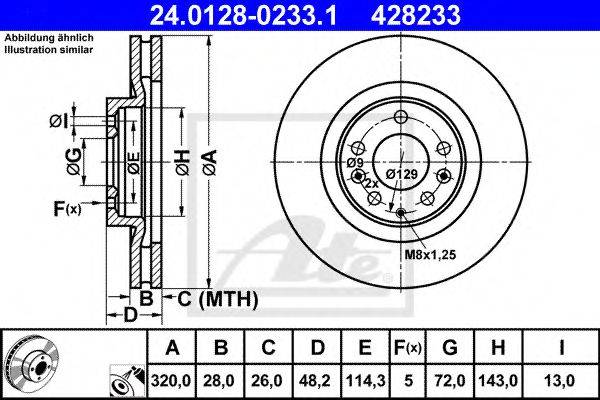 гальмівний диск ATE 24.0128-0233.1