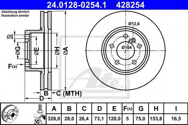 гальмівний диск ATE 24.0128-0254.1