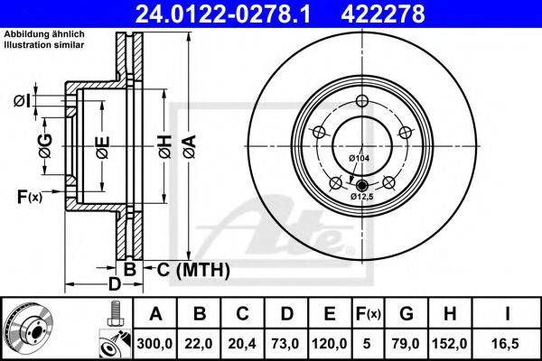 гальмівний диск ATE 24.0122-0278.1