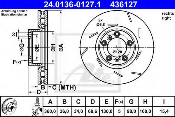 гальмівний диск ATE 24.0136-0127.1