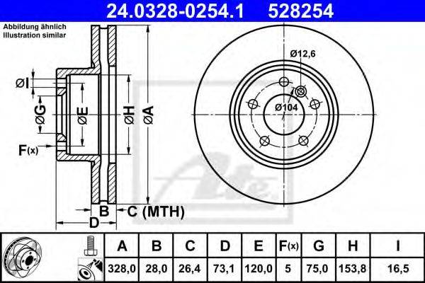 гальмівний диск ATE 24.0328-0254.1