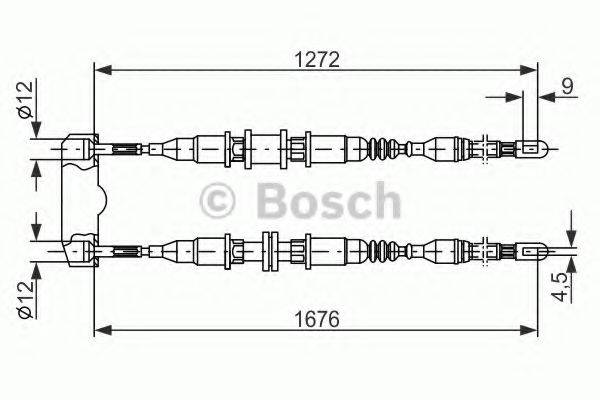 Трос, стоянкова гальмівна система BOSCH 1 987 477 136