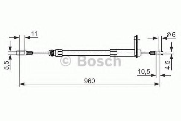 Трос, стоянкова гальмівна система BOSCH 1 987 477 219