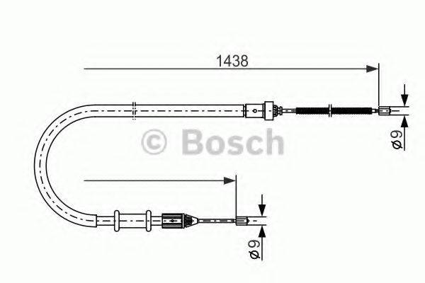 Трос, стоянкова гальмівна система BOSCH 1 987 477 634