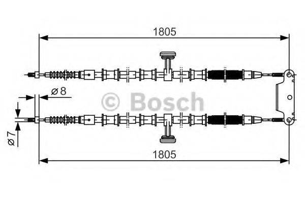 Трос, стоянкова гальмівна система BOSCH 1 987 477 907