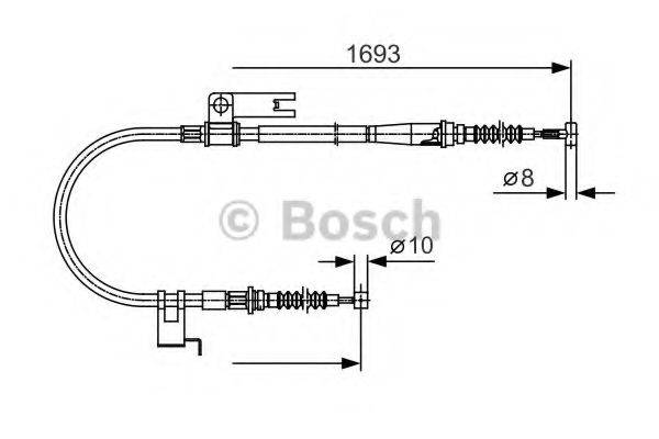 Трос, стоянкова гальмівна система BOSCH 1 987 477 917