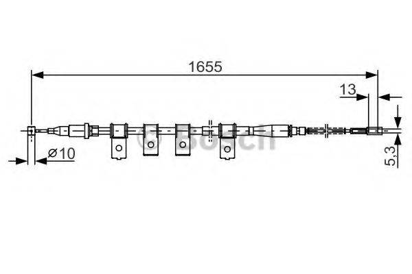 Трос, стоянкова гальмівна система BOSCH 1 987 477 920