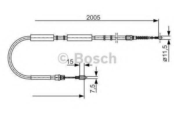 Трос, стоянкова гальмівна система BOSCH 1 987 477 923