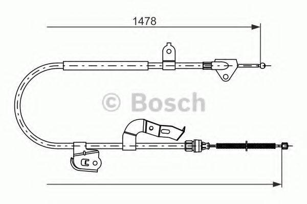 Трос, стоянкова гальмівна система BOSCH 1 987 477 951