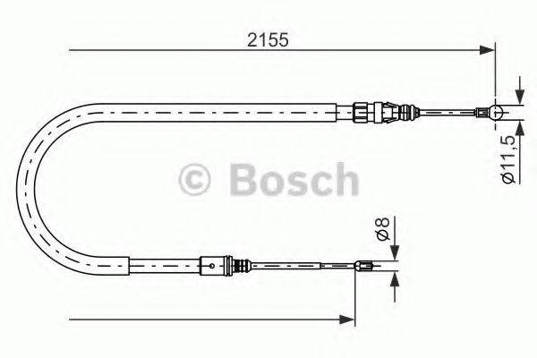 Трос, стоянкова гальмівна система BOSCH 1 987 477 994