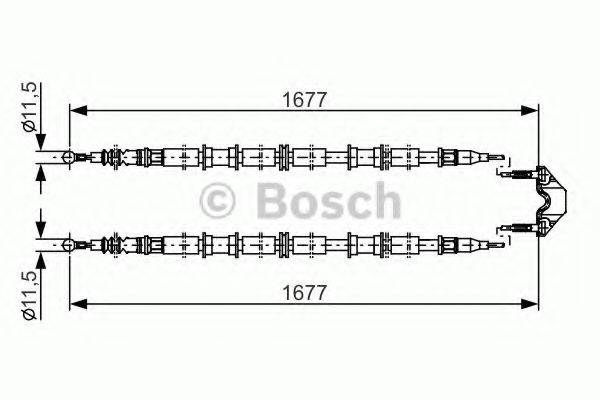 Трос, стоянкова гальмівна система BOSCH 1 987 482 141