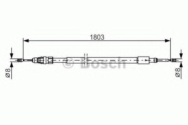 Трос, стоянкова гальмівна система BOSCH 1 987 482 317