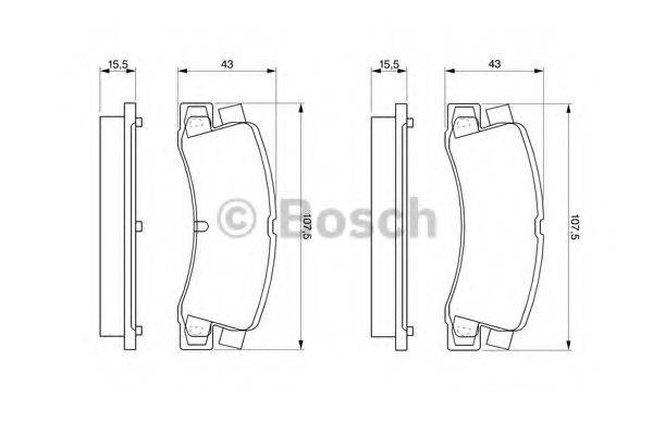 Комплект гальмівних колодок, дискове гальмо BOSCH 0 986 424 383