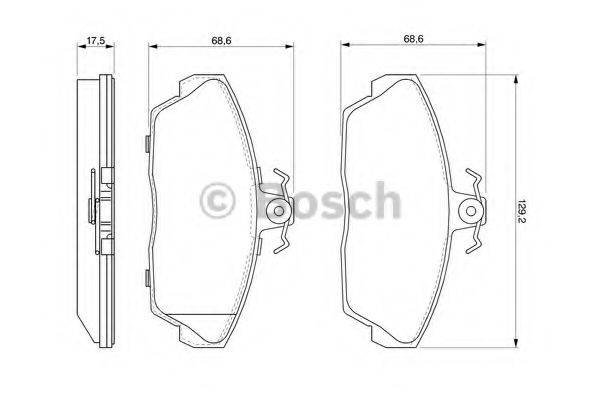 Комплект гальмівних колодок, дискове гальмо BOSCH 0 986 424 566