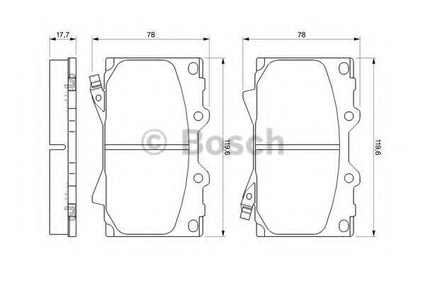 Комплект гальмівних колодок, дискове гальмо BOSCH 0 986 424 640