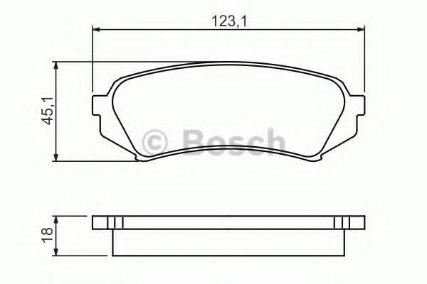 Комплект гальмівних колодок, дискове гальмо BOSCH 0 986 424 641