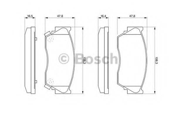 Комплект гальмівних колодок, дискове гальмо BOSCH 0 986 460 997