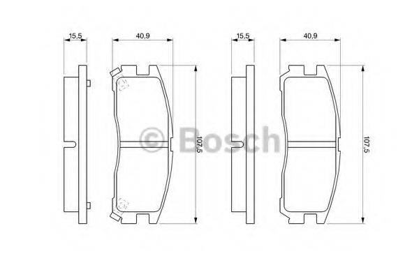 Комплект гальмівних колодок, дискове гальмо BOSCH 0 986 461 145