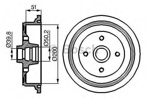 Гальмівний барабан BOSCH 0 986 477 016