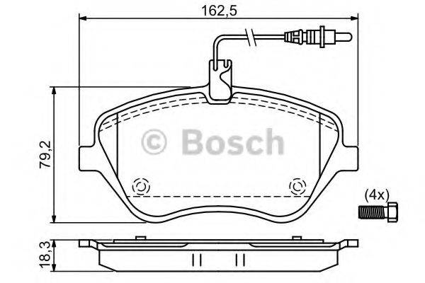 Комплект гальмівних колодок, дискове гальмо BOSCH 0 986 494 098