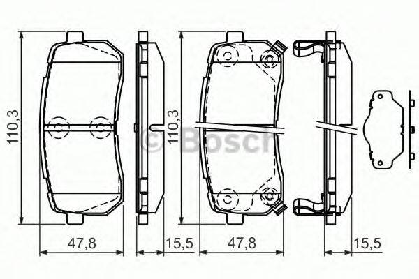 Комплект гальмівних колодок, дискове гальмо BOSCH 0 986 494 327