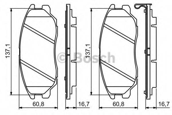 Комплект гальмівних колодок, дискове гальмо BOSCH 0 986 494 347