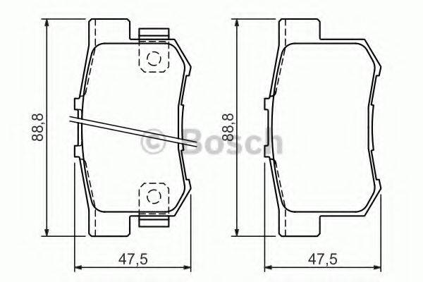 Комплект гальмівних колодок, дискове гальмо BOSCH 0 986 494 358