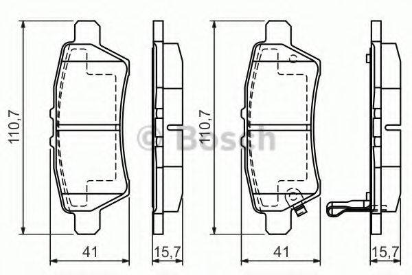 Комплект гальмівних колодок, дискове гальмо BOSCH 0 986 494 369