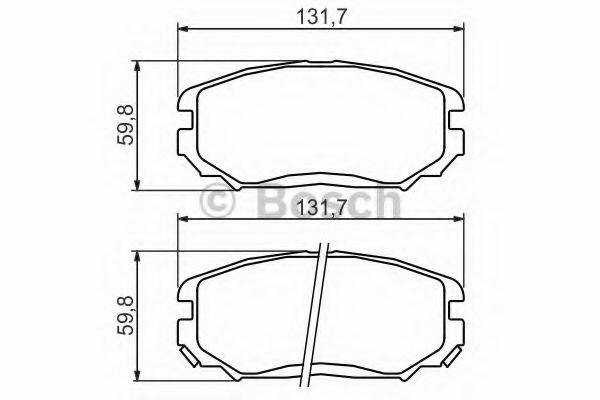 Комплект гальмівних колодок, дискове гальмо BOSCH 0 986 494 374