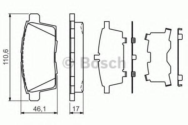 Комплект гальмівних колодок, дискове гальмо BOSCH 0 986 494 376