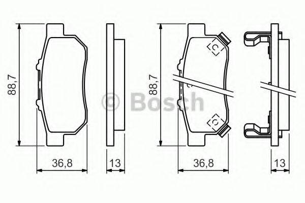 Комплект гальмівних колодок, дискове гальмо BOSCH 0 986 494 392