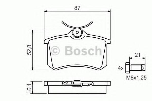 Комплект гальмівних колодок, дискове гальмо BOSCH 0 986 494 399