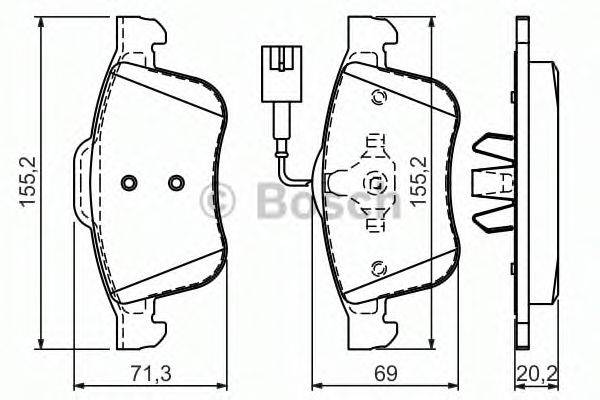 Комплект гальмівних колодок, дискове гальмо BOSCH 0 986 494 465