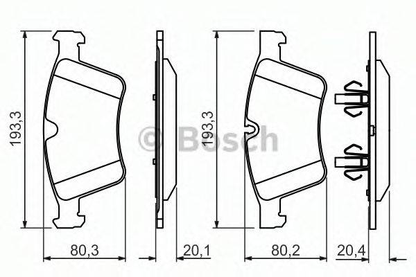 Комплект гальмівних колодок, дискове гальмо BOSCH 0 986 494 427