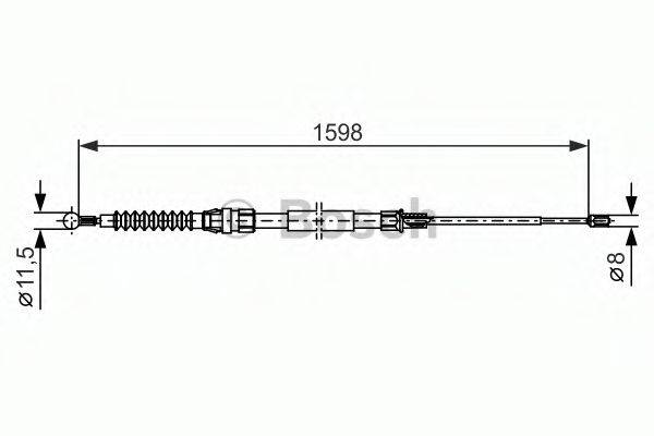 Трос, стоянкова гальмівна система BOSCH 1 987 482 379