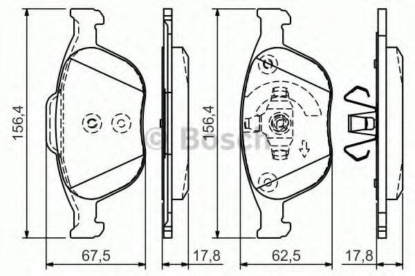 Комплект гальмівних колодок, дискове гальмо BOSCH 0 986 495 066