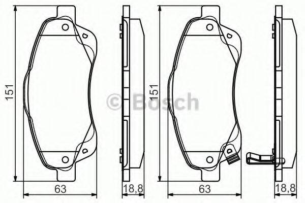 Комплект гальмівних колодок, дискове гальмо BOSCH 0 986 495 083